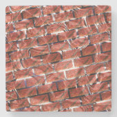 Rot, Blasen auf Gitter oder Backstein-Effekt? Meta Steinuntersetzer (Vorderseite)