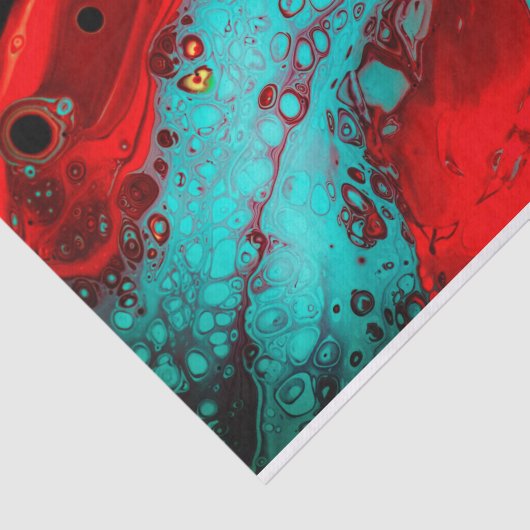 Rot-Blau-Abstrakt, Decoupage, Beutel Seidenpapier (Ausschnitt)