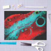 Rot-Blau-Abstrakt, Decoupage, Beutel Seidenpapier (Handwerk)