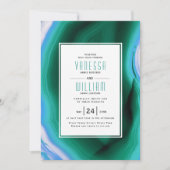 Rot-Blau-Agarage-Scheiben und Rahmen-Hochzeit Einladung (Vorderseite)