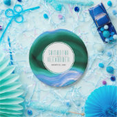 Rot-Blau-Agarage-Scheiben und Rahmen-Hochzeit Pappteller (Party)