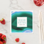 Rot-Blau-Agarage-Scheiben und Rahmen-Hochzeit Serviette (Beispiel)