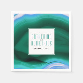 Rot-Blau-Agarage-Scheiben und Rahmen-Hochzeit Serviette