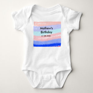 Rot-Blau-amerikanischer Junge Geburtstag hinzufüge Baby Strampler
