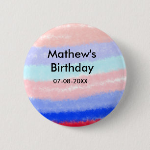 Rot-Blau-amerikanischer Junge Geburtstag hinzufüge Button