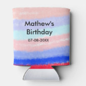 Rot-Blau-amerikanischer Junge Geburtstag hinzufüge Dosenkühler (Rückseite)