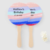 Rot-Blau-amerikanischer Junge Geburtstag hinzufüge Fächer (Vorne und Hinten)