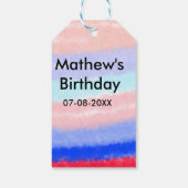 Rot-Blau-amerikanischer Junge Geburtstag hinzufüge Geschenkanhänger (Rückseite)