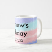 Rot-Blau-amerikanischer Junge Geburtstag hinzufüge Kaffeetasse (VorderseiteRechts)