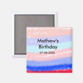 Rot-Blau-amerikanischer Junge Geburtstag hinzufüge Magnet (Vorderseite/Rückseite)