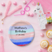 Rot-Blau-amerikanischer Junge Geburtstag hinzufüge Pappteller (Party)