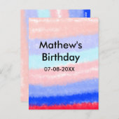 Rot-Blau-amerikanischer Junge Geburtstag hinzufüge Postkarte (Vorne/Hinten)