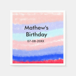 Rot-Blau-amerikanischer Junge Geburtstag hinzufüge Serviette