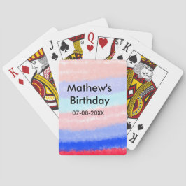 Rot-Blau-amerikanischer Junge Geburtstag hinzufüge Spielkarten