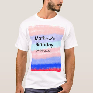 Rot-Blau-amerikanischer Junge Geburtstag hinzufüge T-Shirt