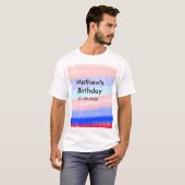 Rot-Blau-amerikanischer Junge Geburtstag hinzufüge T-Shirt (Vorne ganz)