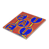 Rot-Blau-Apfel Fliese (Seite)