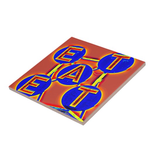 Rot-Blau-Apfel Fliese (Seite)