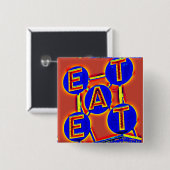 Rot-Blau-Apfelknopf Button (Vorne & Hinten)