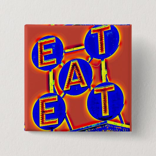Rot-Blau-Apfelknopf Button (Vorderseite)