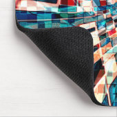 Rot blau auf gedrehten Fliesen und sandiger Effekt Mousepad (Ecke)