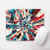 Rot blau auf gedrehten Fliesen und sandiger Effekt Mousepad (Mit Mouse)