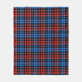 Rot Blau auf Schwarz Kariert Tartan Design  Fleecedecke (Vorderseite)