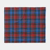 Rot Blau auf Schwarz Kariert Tartan Design  Fleecedecke (Vorderseite (Horizontal))
