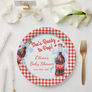 Rot & Blau Baby Shower - Fertig zum Platzen Pappteller