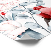 Rot-Blau-Blume Brautparty Herzlich Willkommen Poster (Ecke)