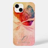 Rot-Blau-Blütenunterschrift Mit Monogramm Case-Mate iPhone Hülle (Rückseite)