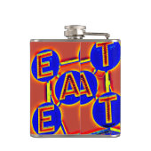 Rot-Blau-Esskolben Flachmann (Rückseite)