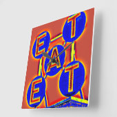 Rot-Blau-Essuhr Quadratische Wanduhr (Winkel)