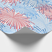 Rot-Blau-Feuerwerk Patriotische Party-Verpackung Geschenkpapier (Ecke)