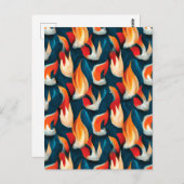 Rot-Blau-Flammenmuster Postkarte (Vorne/Hinten)
