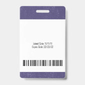 Rot-Blau-Foto-Barcode-Logo Medizinisches Personal Ausweis (Rückseite)