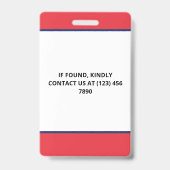 Rot-Blau-Foto und Logo-Pressekennung Ausweis (Rückseite)