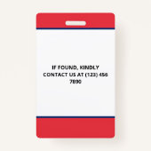 Rot-Blau-Foto und Logo-Pressekennung Ausweis (Rückseite)