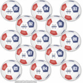 Rot-Blau-Fußball-Mannschaft Farben 13 Spieler Aufkleber (Vorderseite)