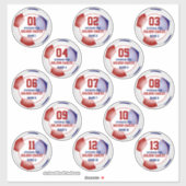 Rot-Blau-Fußballmannschaft Farben Set von 13 benut Aufkleber (Blatt)