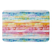 Rot, Blau, Gelb, Abstrakte Aquarellschichten Badematte (Vorderseite)