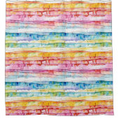 Rot, Blau, Gelb, Abstrakte Aquarellschichten Duschvorhang (Vorderseite)