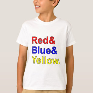 Rot Blau Gelb Grundfarben T-Shirt
