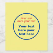 Rot blau gelb Ihr Text hier ersetzen Slogan Weinetikett (Einzelnes Label)