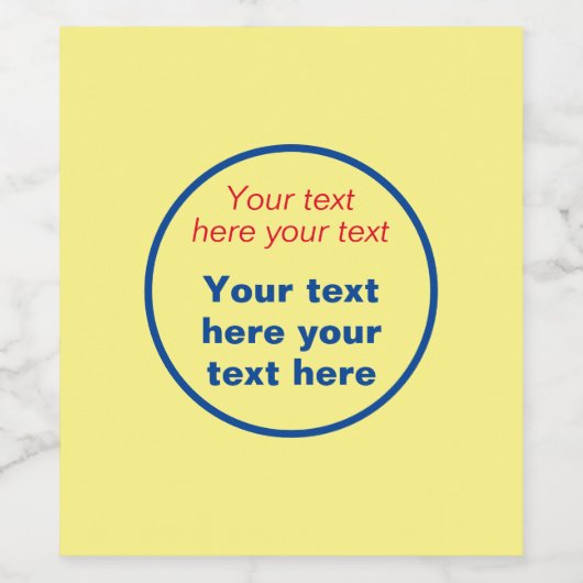 Rot blau gelb Ihr Text hier ersetzen Slogan Weinetikett (Einzelnes Label)