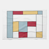 Rot-blau-gelb-mittelgradig Retro-Farbblöcke Geschirrtuch (Horizontal)