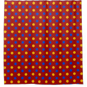 Rot Blau Gelb Polka Punkte Design Duschvorhang (Vorderseite)
