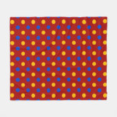 Rot Blau Gelb Polka Punkte Design  Fleecedecke (Vorderseite (Horizontal))