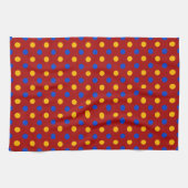 Rot Blau Gelb Polka Punkte Design  Geschirrtuch (Horizontal)