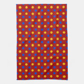 Rot Blau Gelb Polka Punkte Design  Geschirrtuch (Vertikal)